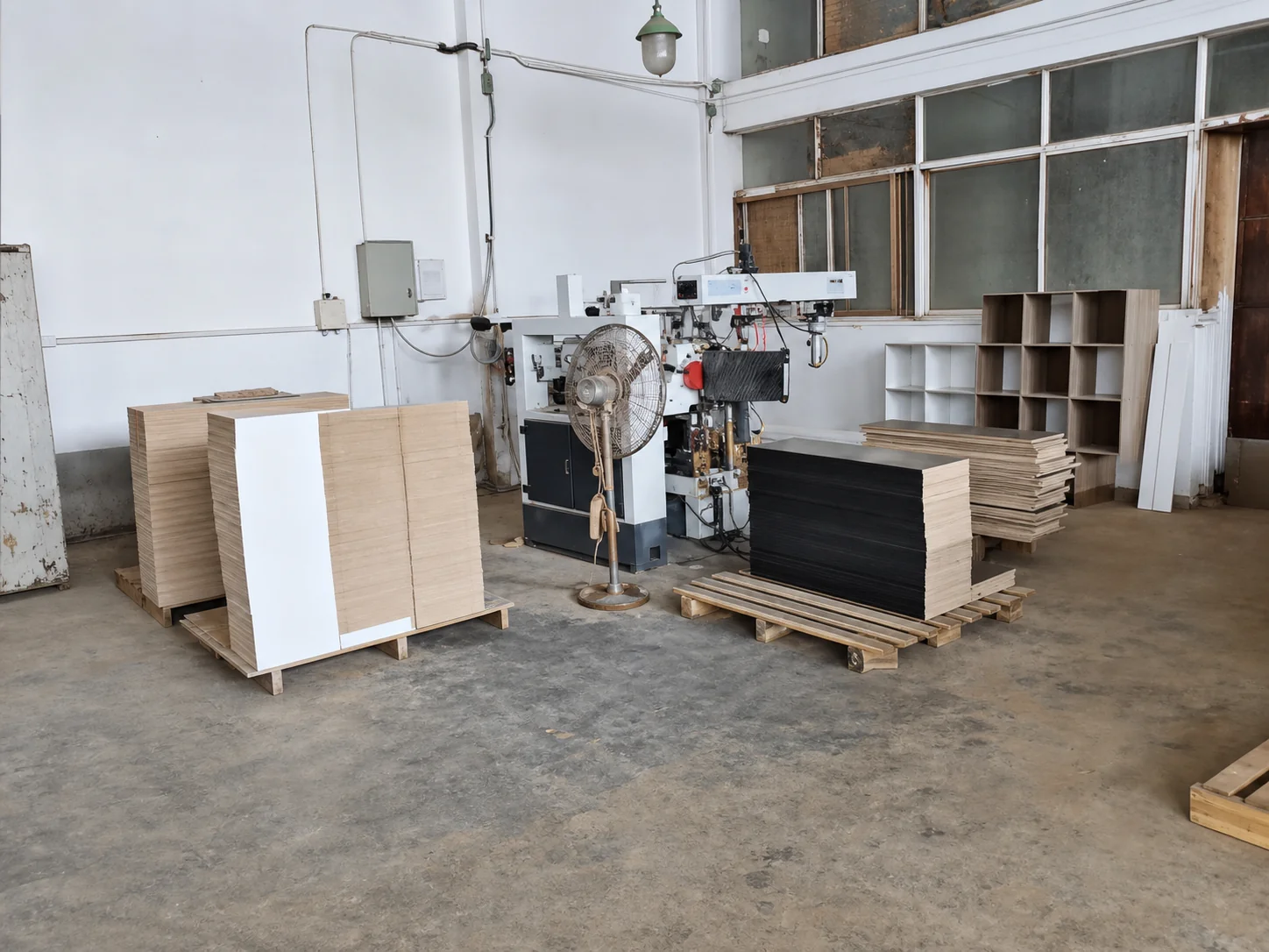 Panel processing area inside the factory